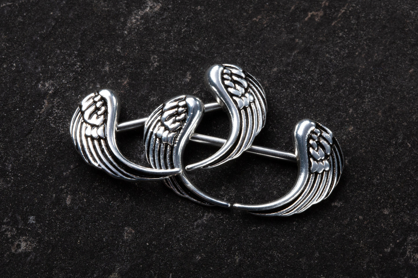 Angel Wing Nipple Barbells - Pair - 316L Stainless Steel