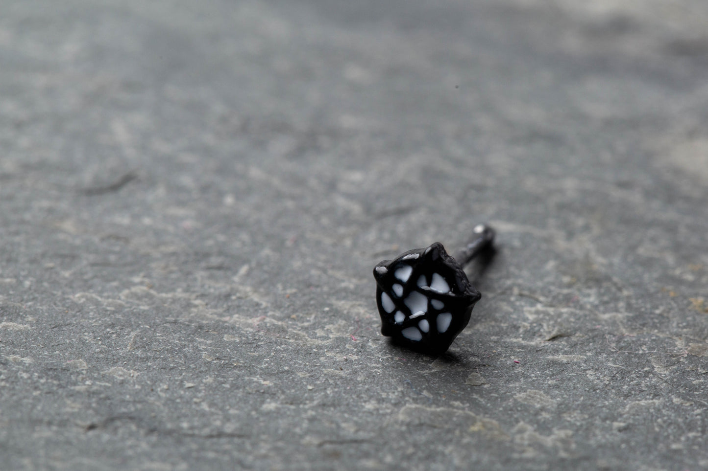 Gothic Black Pentagram Nose Bone Stud - 316L Stainless Steel