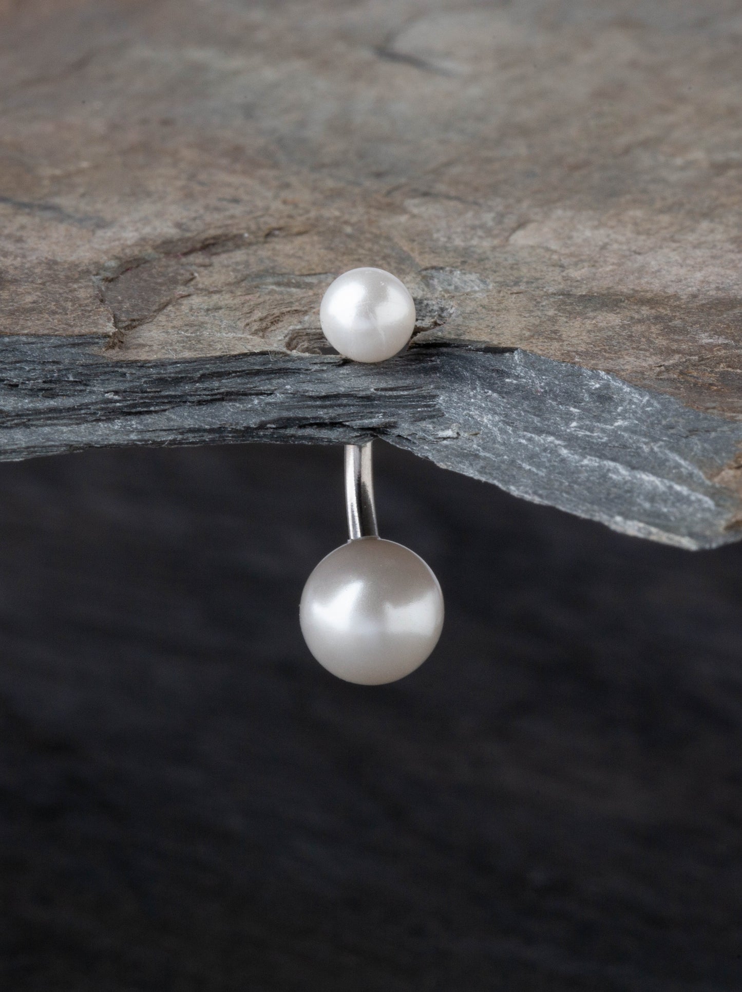 Imitation Pearl Belly Button Ring - 316L Stainless Steel