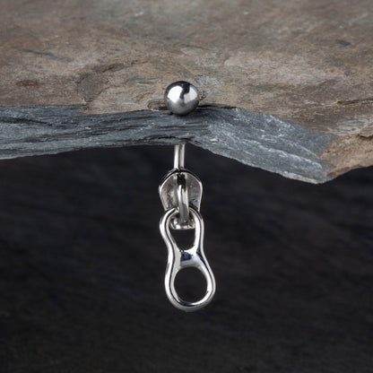 Zipper Belly Button Ring - Stainless Steel