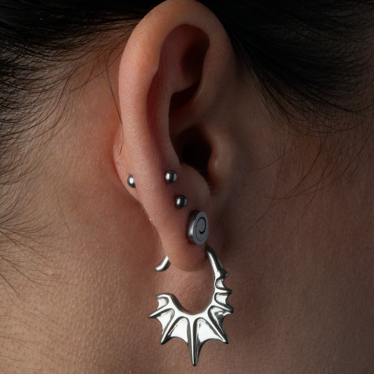 Spiral Stud Earrings - Pair - Stainless Steel