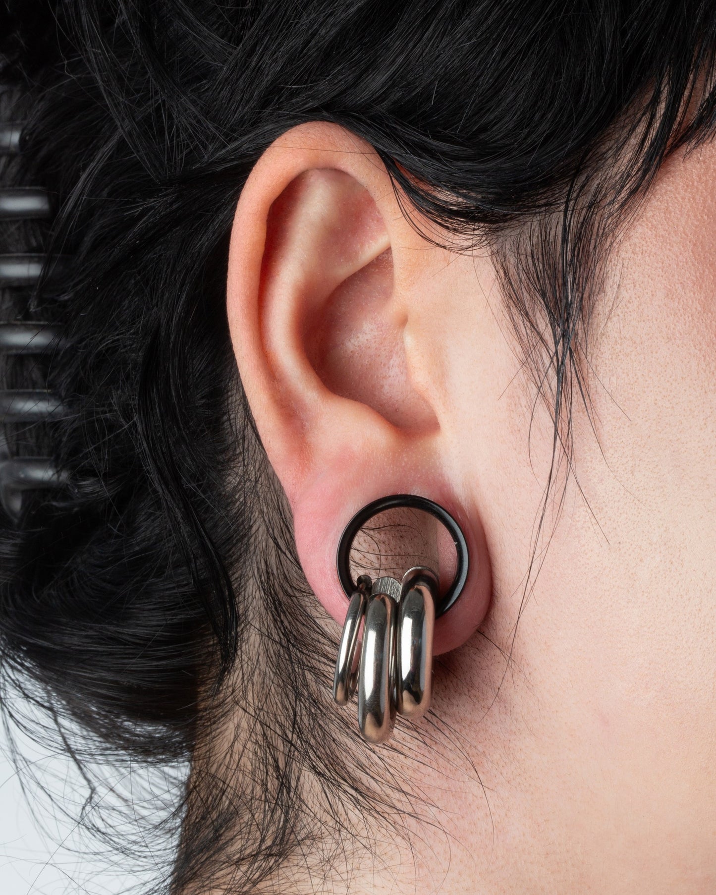 Black Double Flared Tunnels - PVD Plated 316L Surgical Steel - Pair