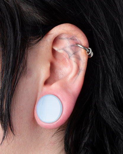 Opalite Concave Double Flared Saddle Plugs