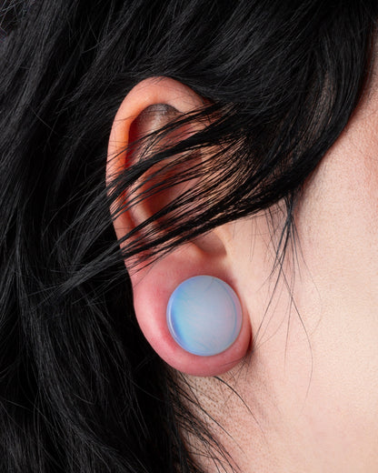 Opalite Concave Double Flared Saddle Plugs