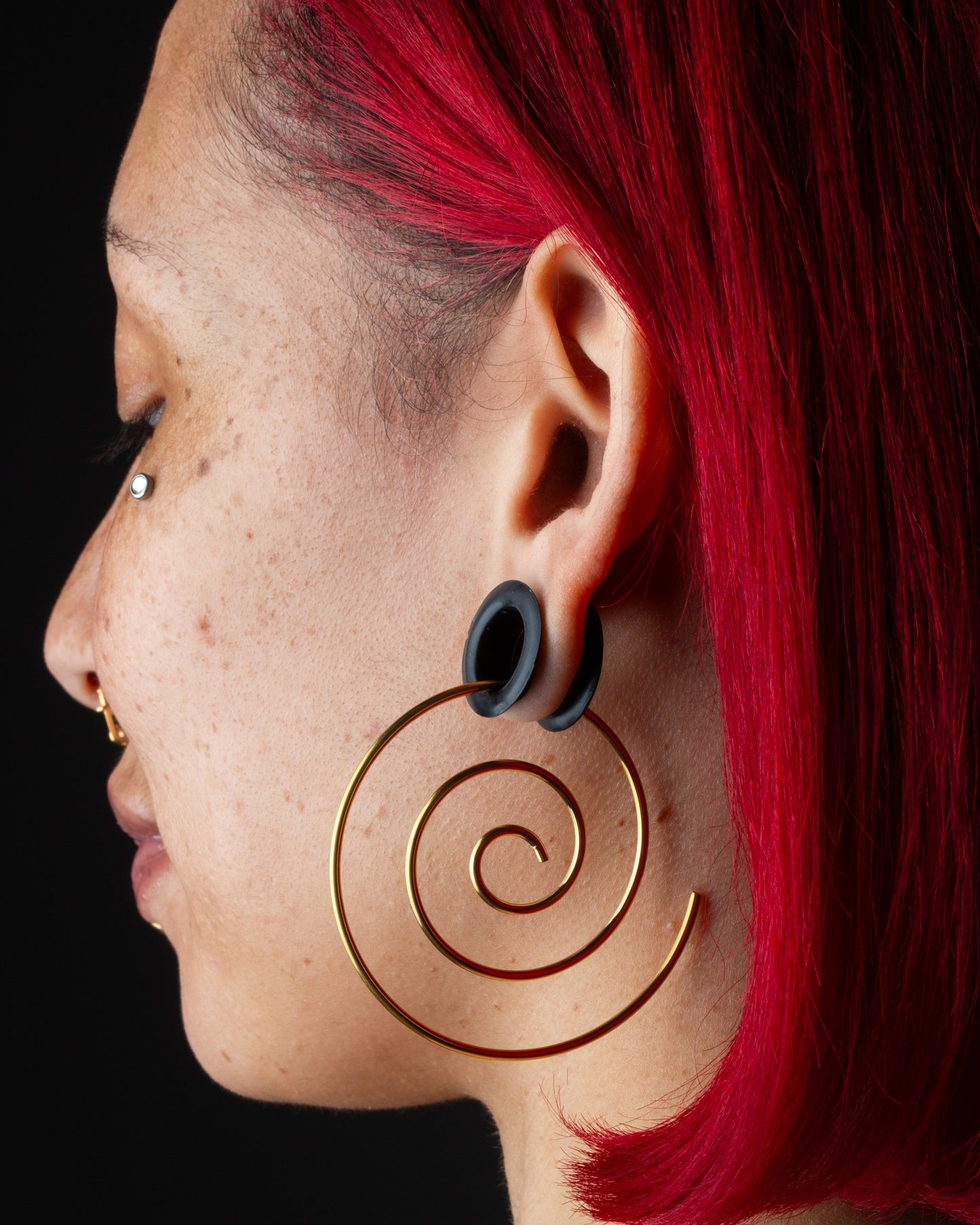 Large Spiral Coiled Hoop Earrings - Stainless Steel - Pair