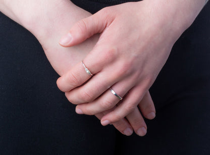 Black Heart Center Ring - 925 Sterling Silver