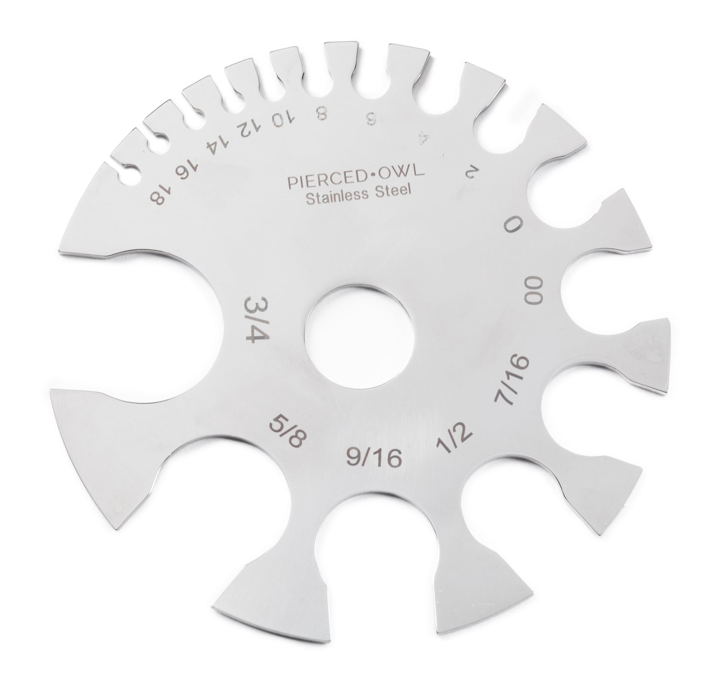 Body Jewelry Gauge Measurement Wheel - Stainless Steel