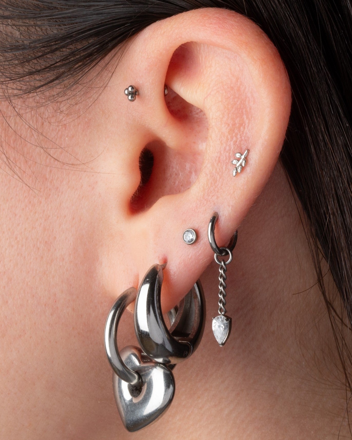 Tapered Huggie Hoop Earrings - Pair - 316L Stainless Steel