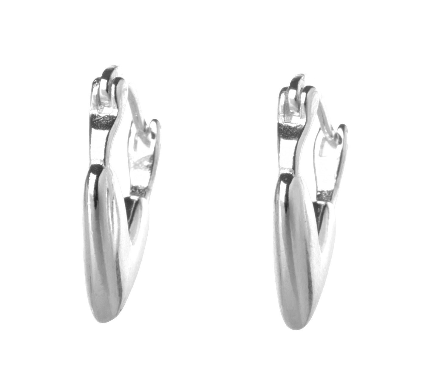 Heart Hoop Earrings - Pair - 925 Sterling Silver