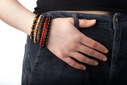 Brown Tiger Eye Natural Stone Bead Stretch Bracelet