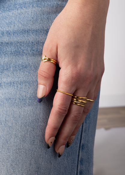 Simple Polished 2mm Thin Band - Gold Plated 925 Sterling Silver