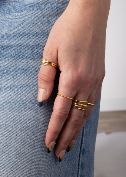 Chevron Ring - Gold Plated 925 Sterling Silver