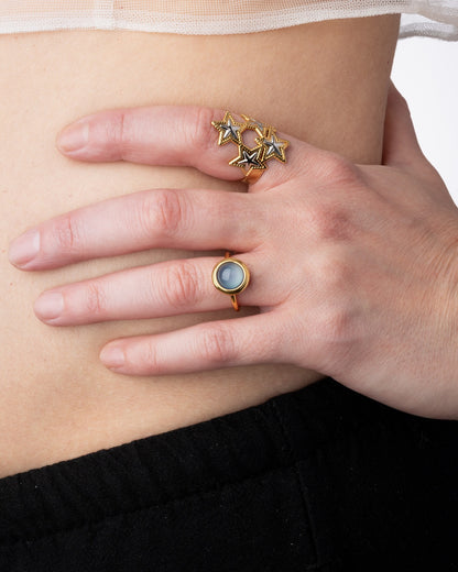 Multi Star Adjustable Ring - 18K Gold Plated Stainless Steel