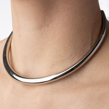 Collar Cuff Choker Necklace - Stainless Steel