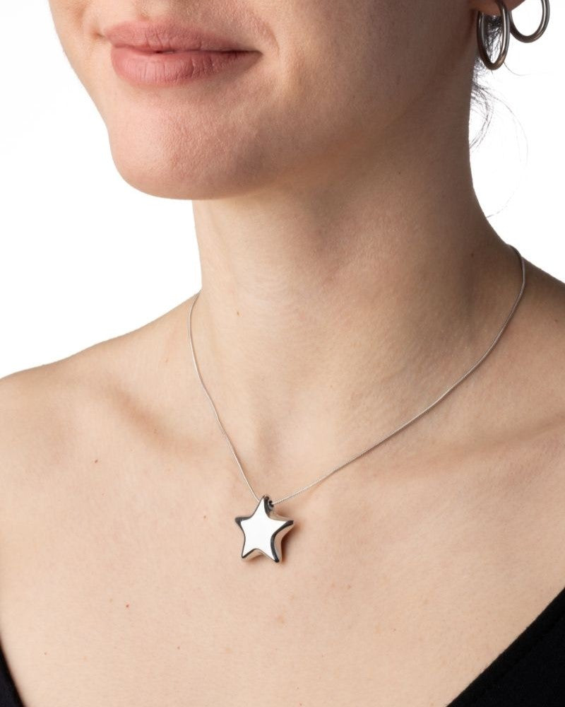 Chunky Star Pendant Necklace - Stainless Steel