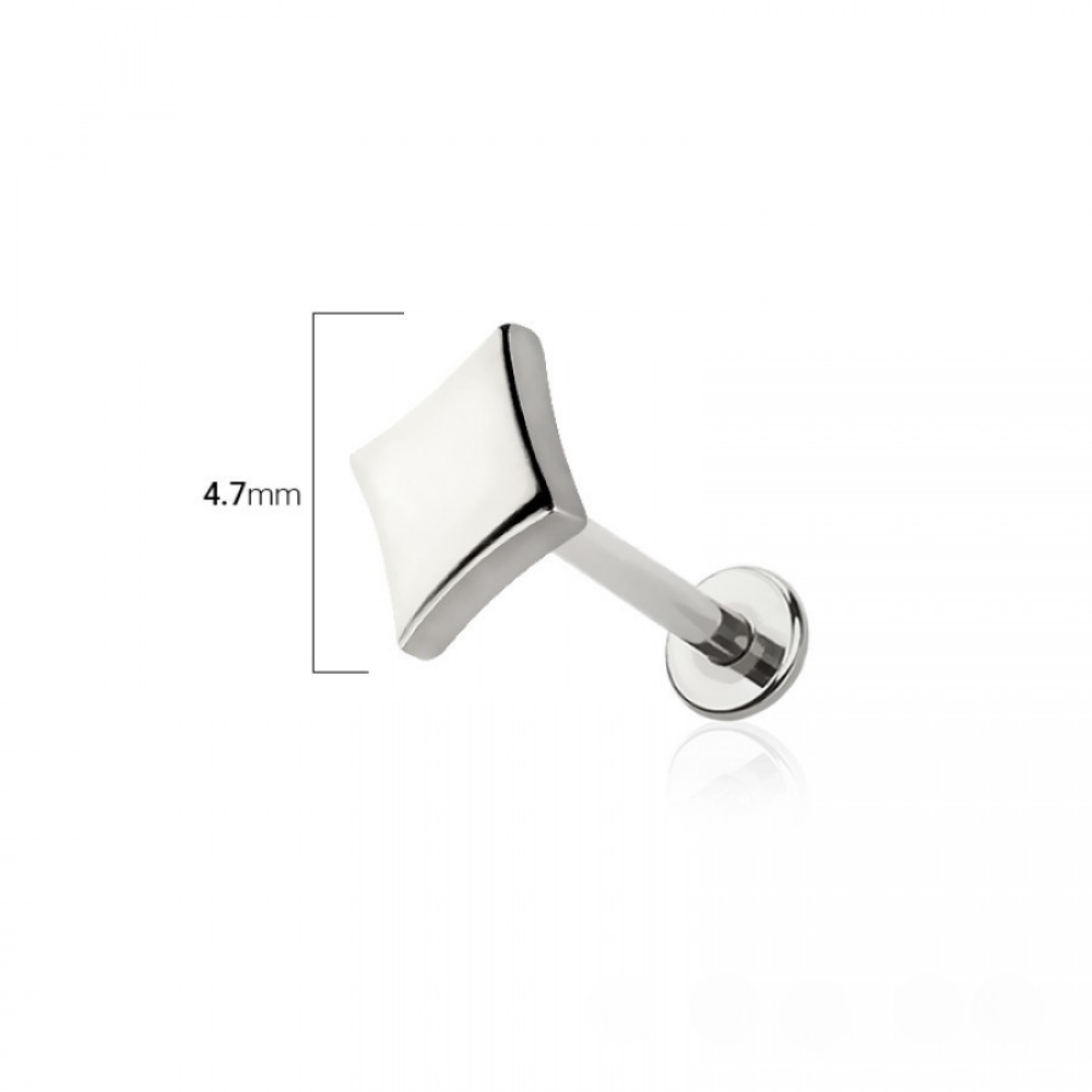 Threadless Push-In Poker Card Suit Top Flat Back Stud - 316L Stainless Steel