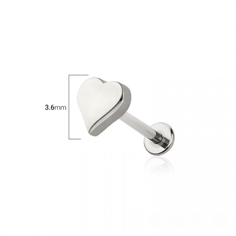 Threadless Push-In Poker Card Suit Top Flat Back Stud - 316L Stainless Steel