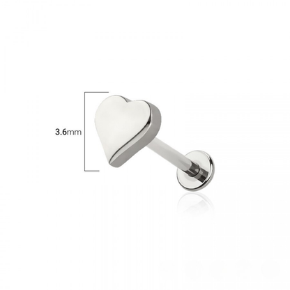 Threadless Push-In Poker Card Suit Top Flat Back Stud - 316L Stainless Steel