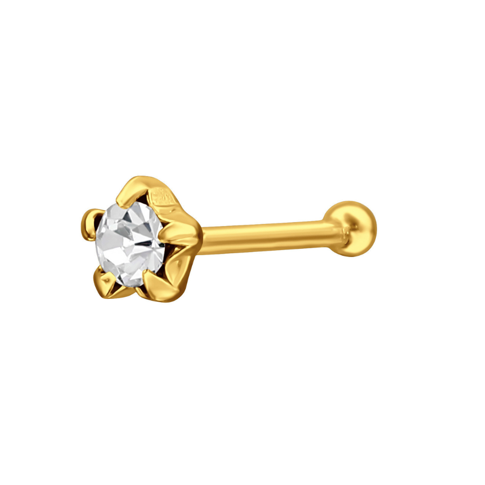 Crystal Star Nose Bone Stud - 925 Sterling Silver