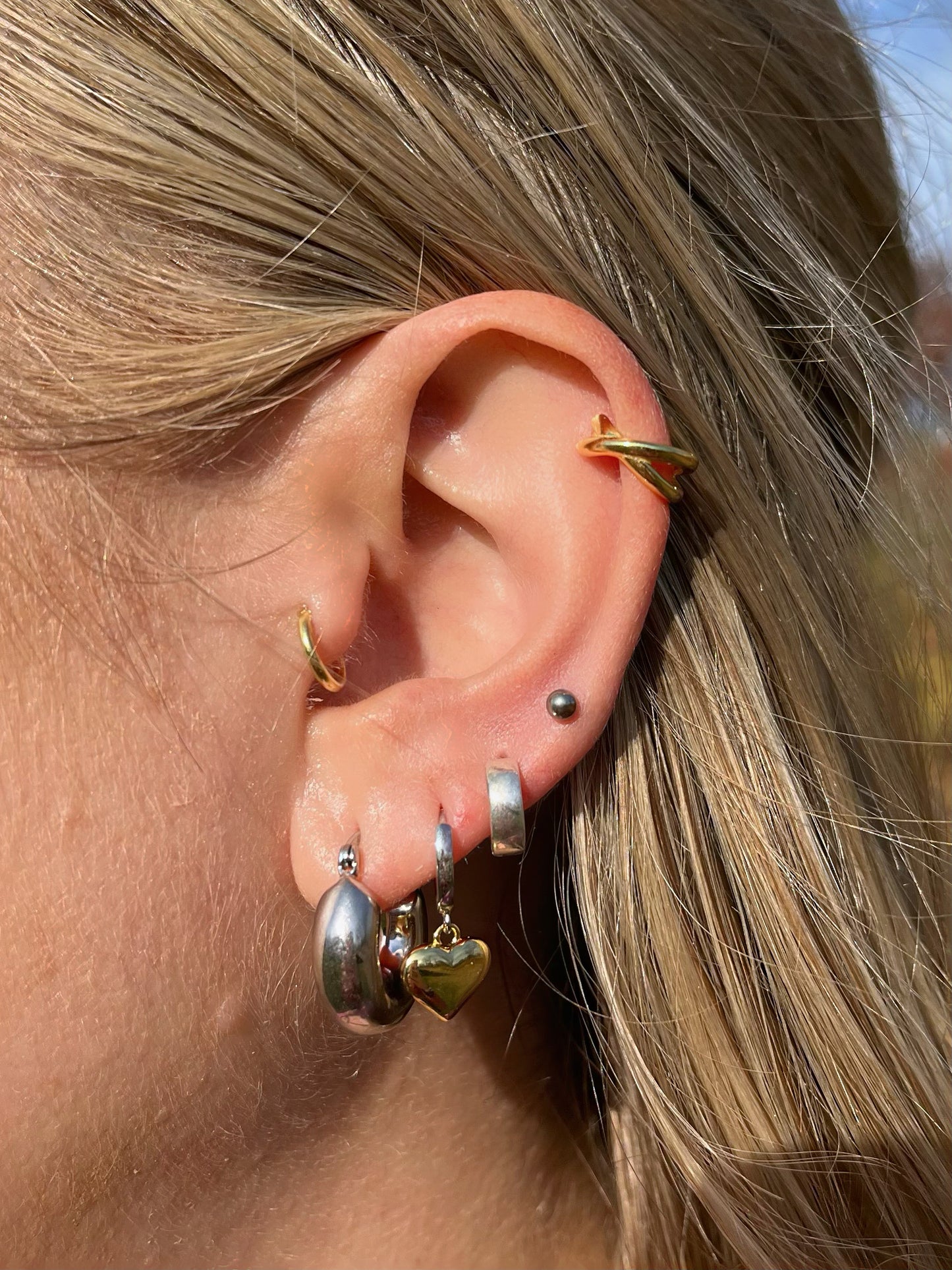 Small Polished Huggie Hoop Earrings - Pair - 925 Sterling Silver