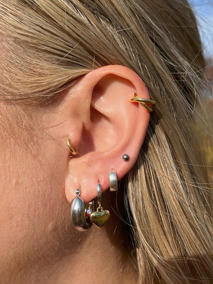 Small Polished Huggie Hoop Earrings - Pair - 925 Sterling Silver