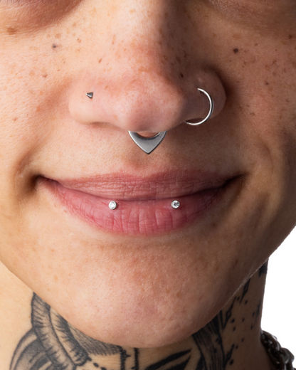 Threadless Push-in Crystal Flat Back Stud - Implant Grade Titanium