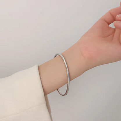Polished Thin Bangle Bracelet - Stainless Steel