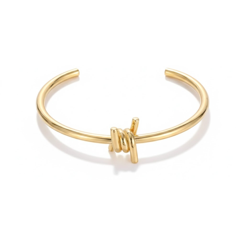 Barbed Wire Cuff Bracelet - Stainless Steel