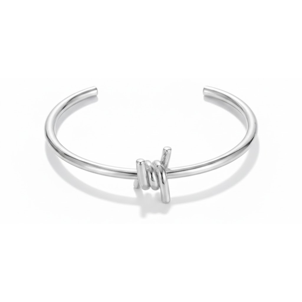 Barbed Wire Cuff Bracelet - Stainless Steel