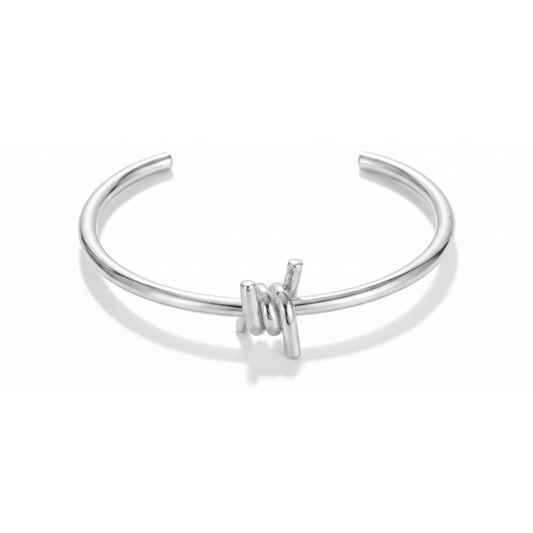 Barbed Wire Cuff Bracelet - Stainless Steel