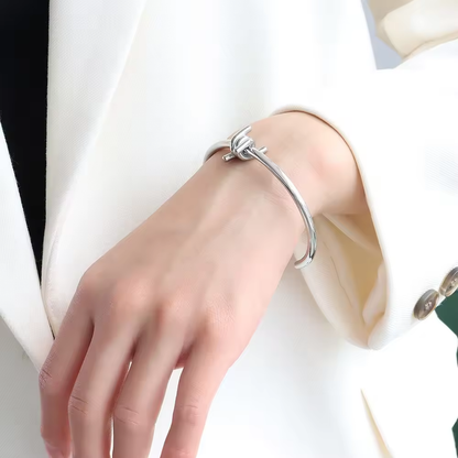 Barbed Wire Cuff Bracelet - Stainless Steel