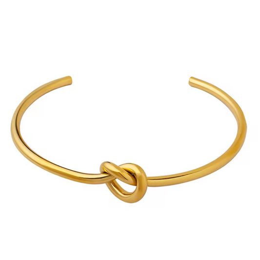 Knot Cuff Bracelet - 18K Gold Plated Stainless Steel