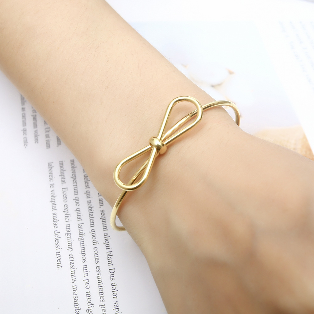 Bow Cuff Bracelet - Stainless Steel