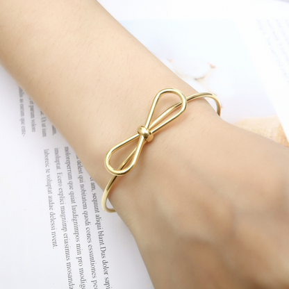 Bow Cuff Bracelet - Stainless Steel