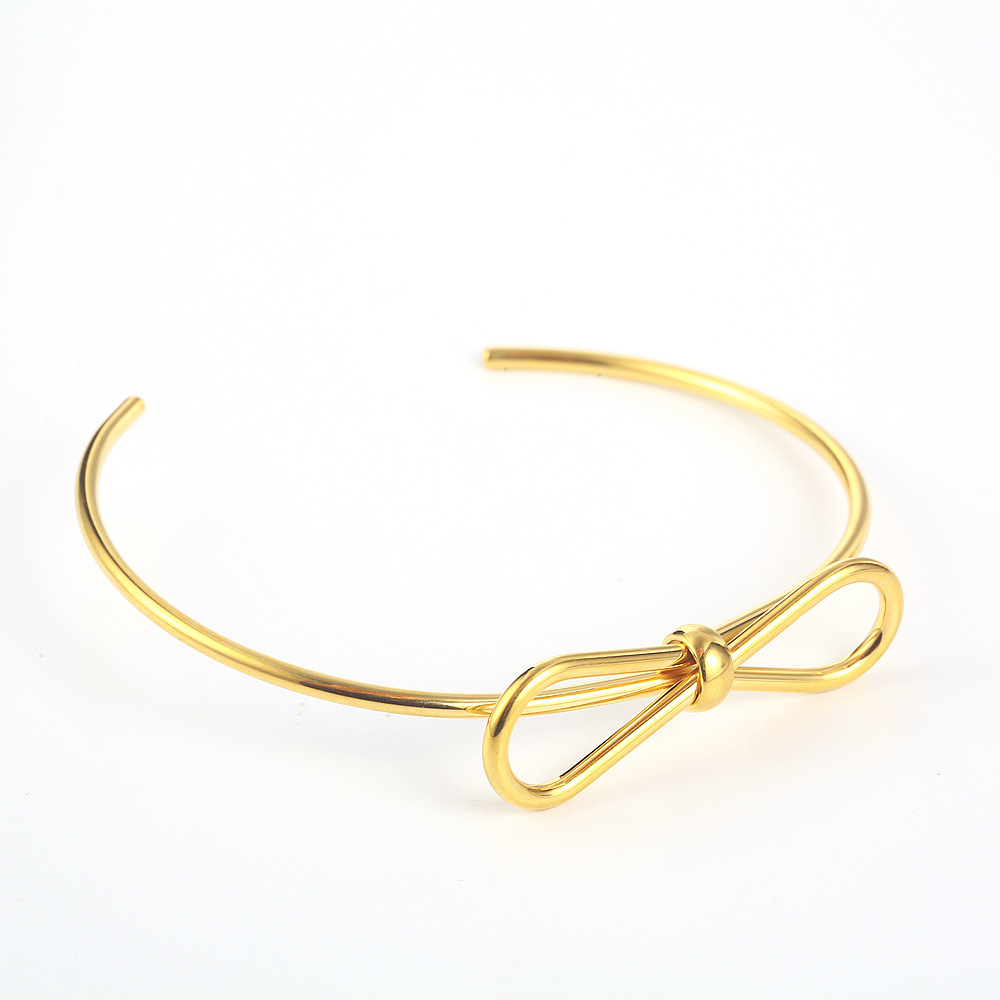 Bow Cuff Bracelet - Stainless Steel