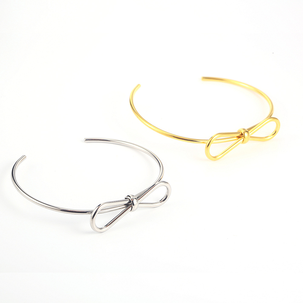 Bow Cuff Bracelet - Stainless Steel