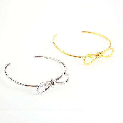 Bow Cuff Bracelet - Stainless Steel
