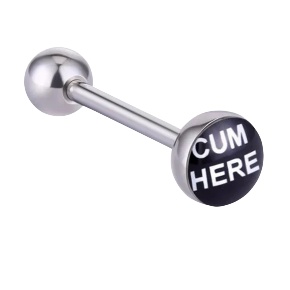 Naughty Word Tongue Barbell - 316L Stainless Steel