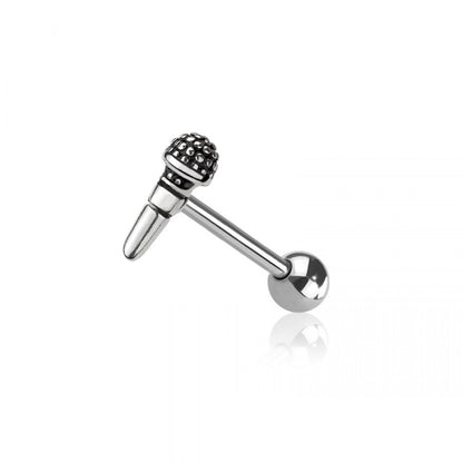 Microphone Tongue Barbell - 316L Stainless Steel