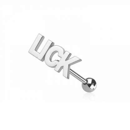 Naughty Words Tongue Barbell - 316L Stainless Steel