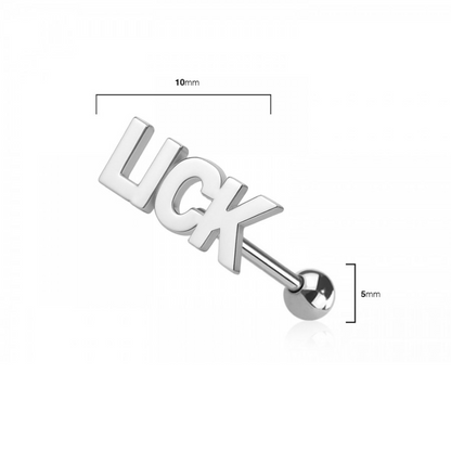 Naughty Words Tongue Barbell - 316L Stainless Steel