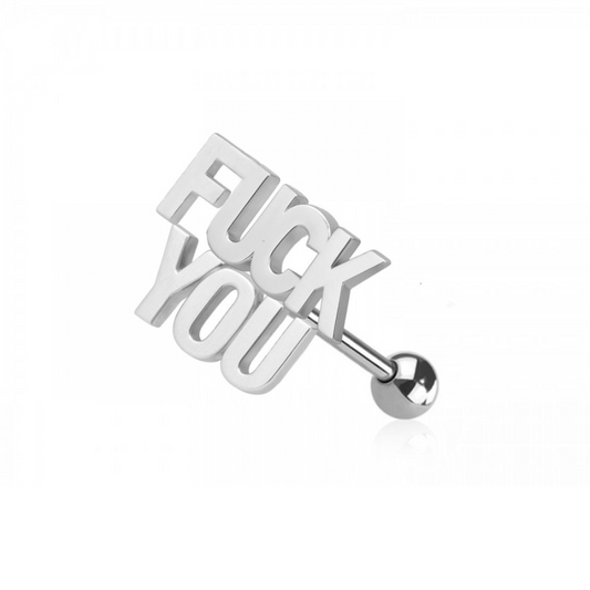 Naughty Words Tongue Barbell - 316L Stainless Steel