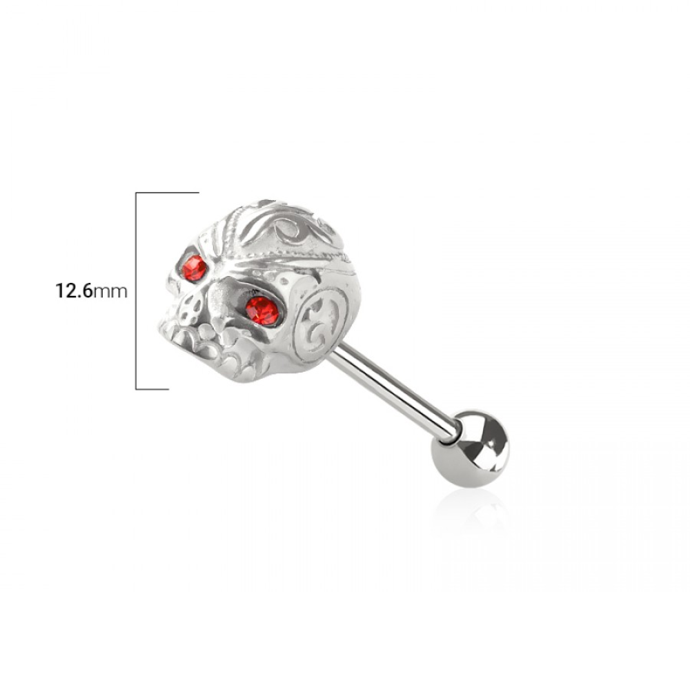Alien Head Tongue Barbell - 316L Stainless Steel
