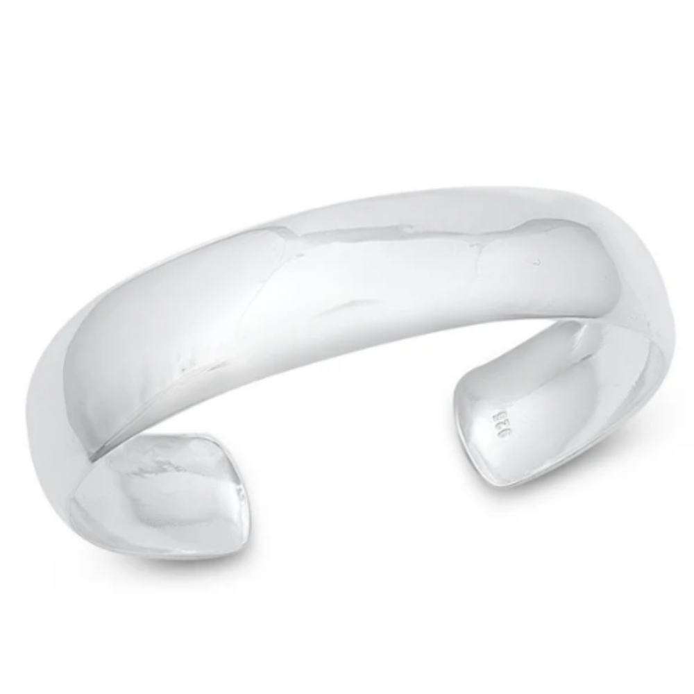 Polished Rounded Cuff Bracelet - 925 Sterling Silver