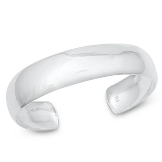 Polished Rounded Cuff Bracelet - 925 Sterling Silver