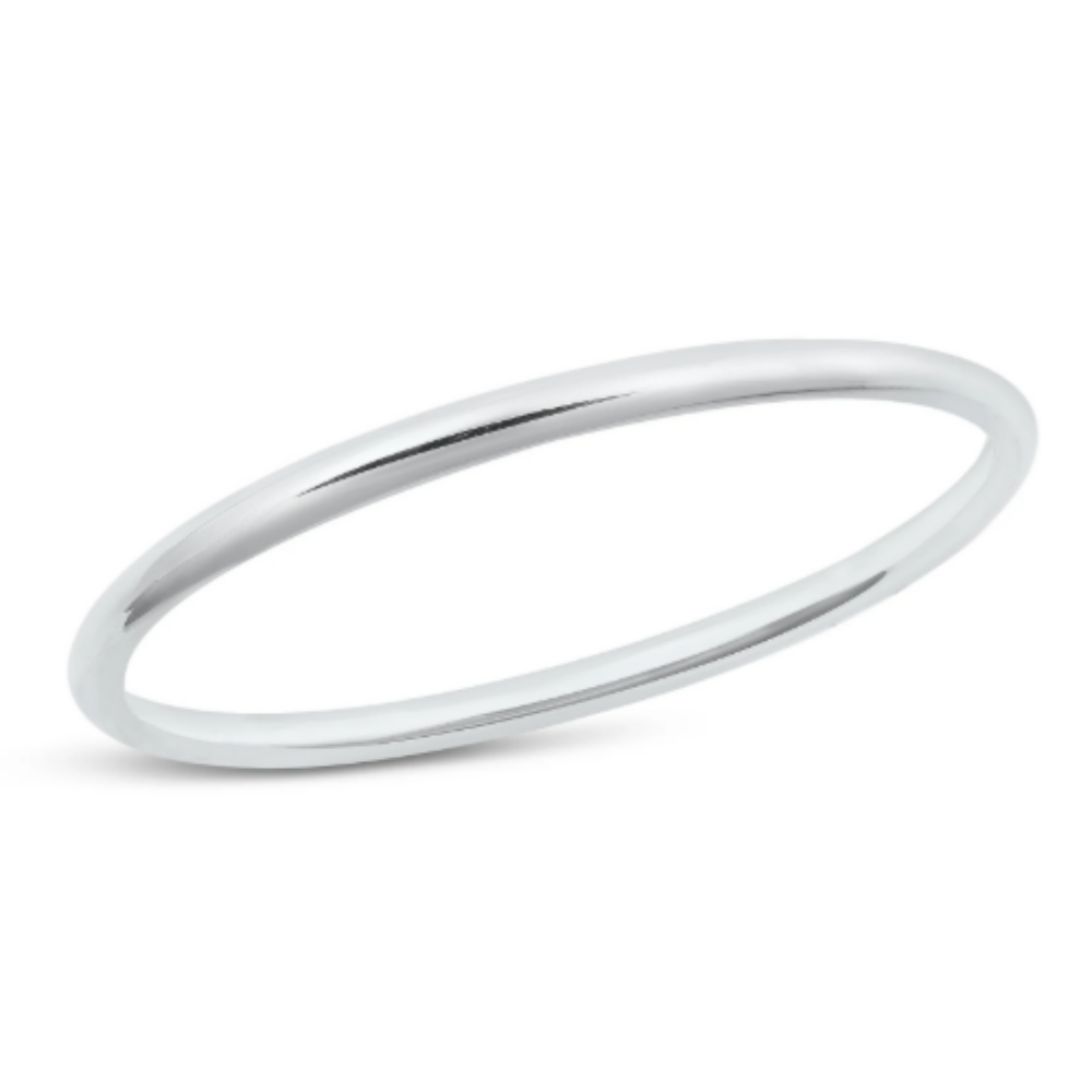 65mm Diameter Polished Bangle Bracelet - 925 Sterling Silver