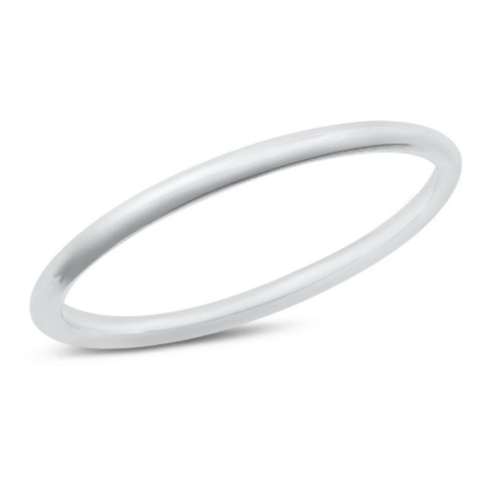 65mm Diameter Polished Bangle Bracelet - 925 Sterling Silver