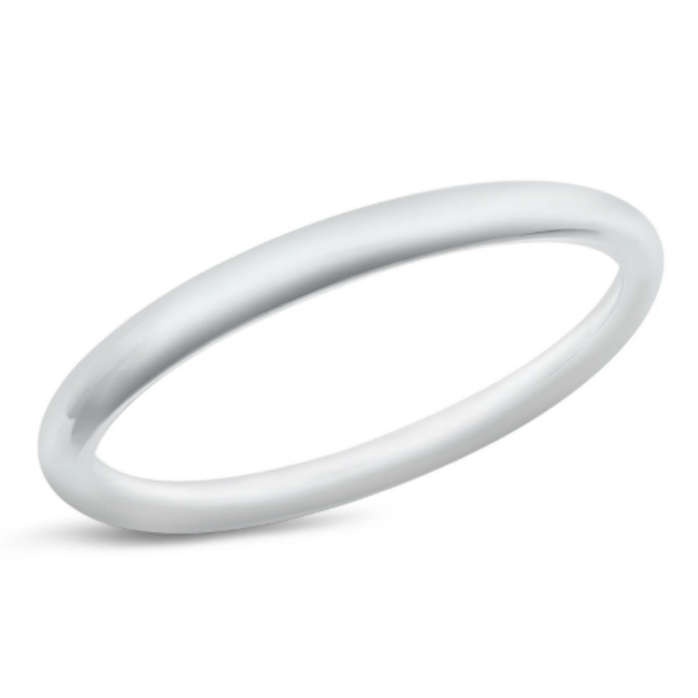65mm Diameter Polished Bangle Bracelet - 925 Sterling Silver