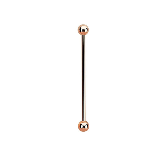 Industrial Barbell - Rose Gold PVD Plated Surgical Steel