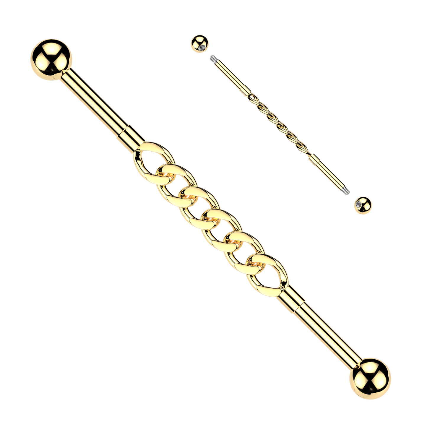 Connecting Chain Industrial Barbell - 316L Stainless Steel